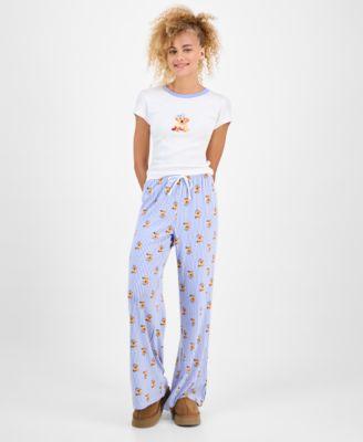 just polly juniors puppy print t shirt puppy print striped drawstring pants