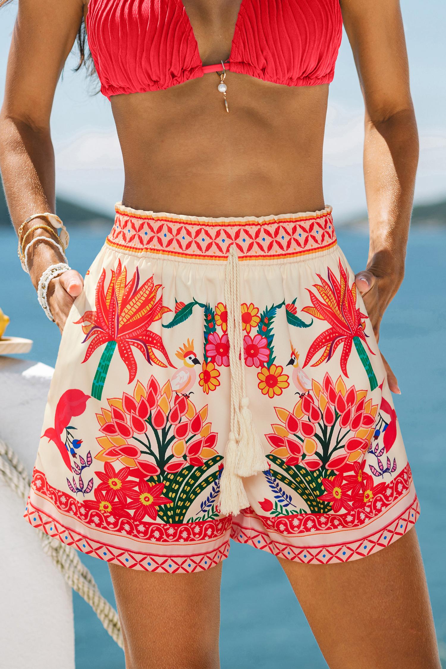 just vibes tropical shorts - l
