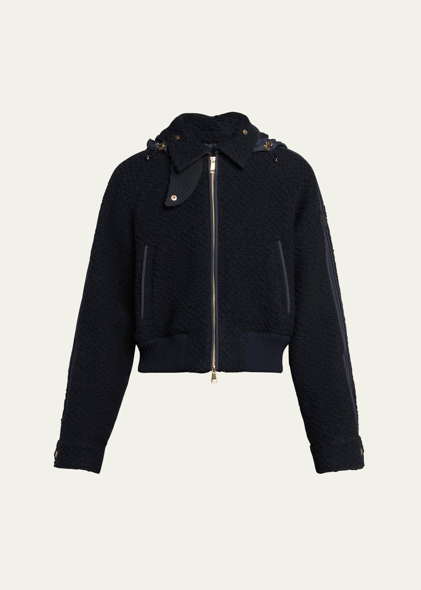 juvigny hooded tweed bomber jacket