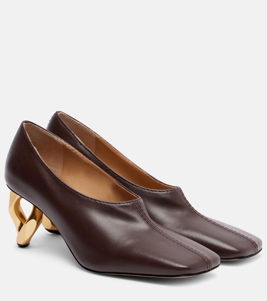jw anderson chain 75 leather pumps