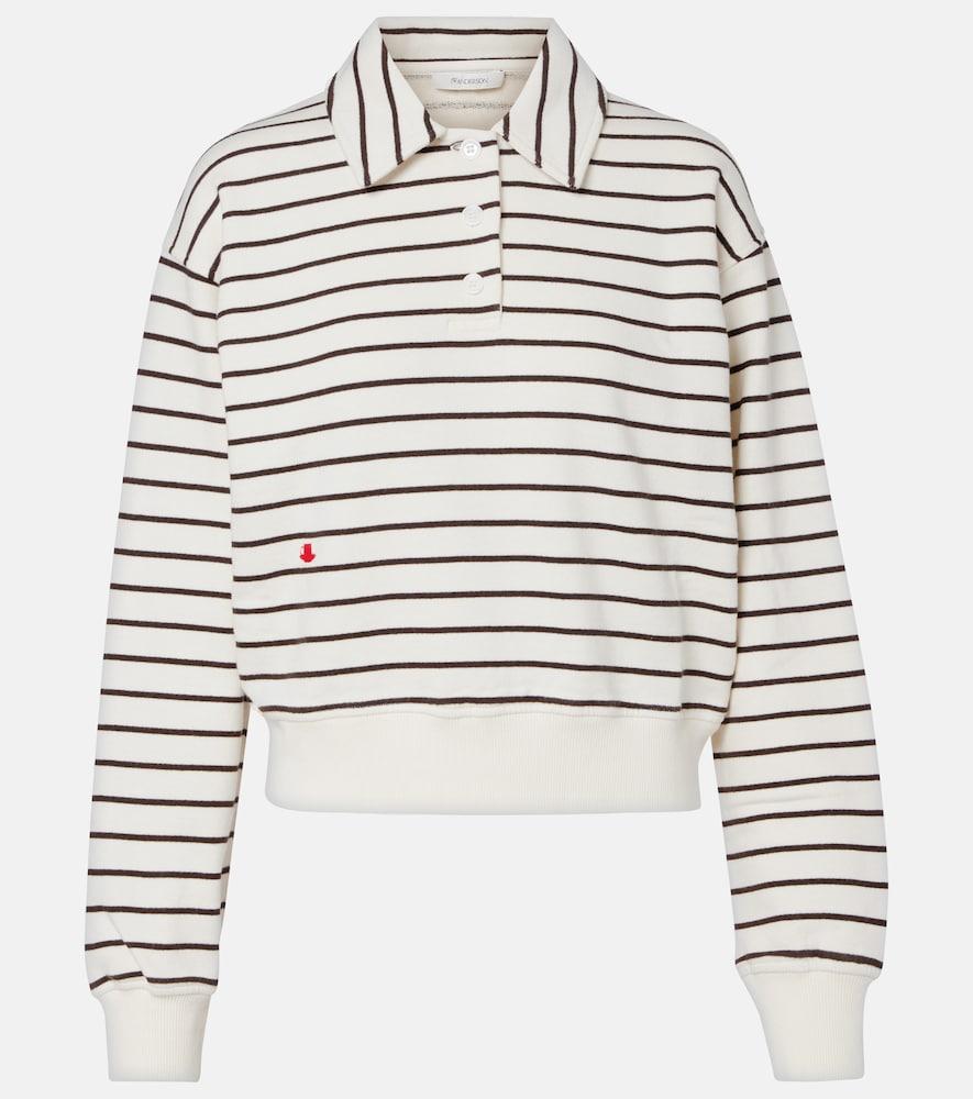 jw anderson cropped striped cotton polo sweater