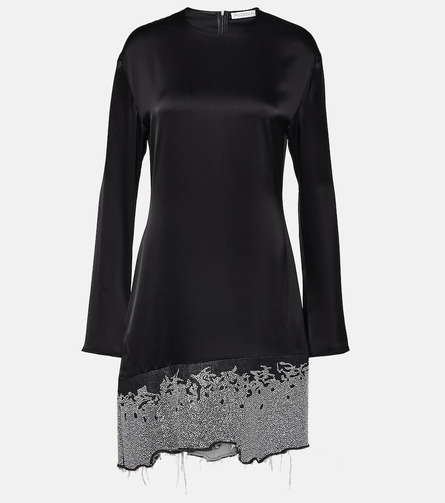 jw anderson deconstructed satin minidress