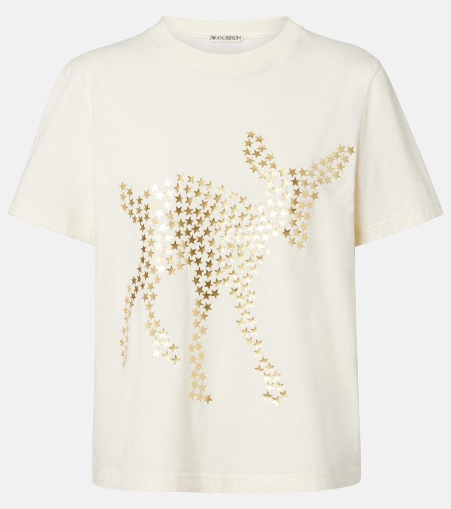 jw anderson embellished cotton jersey t