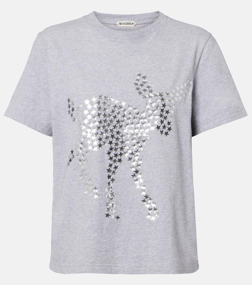 jw anderson embellished cotton jersey t