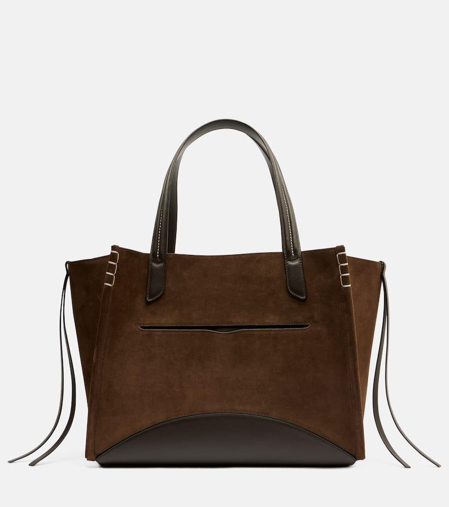 jw anderson loafer cabas large suede tote bag