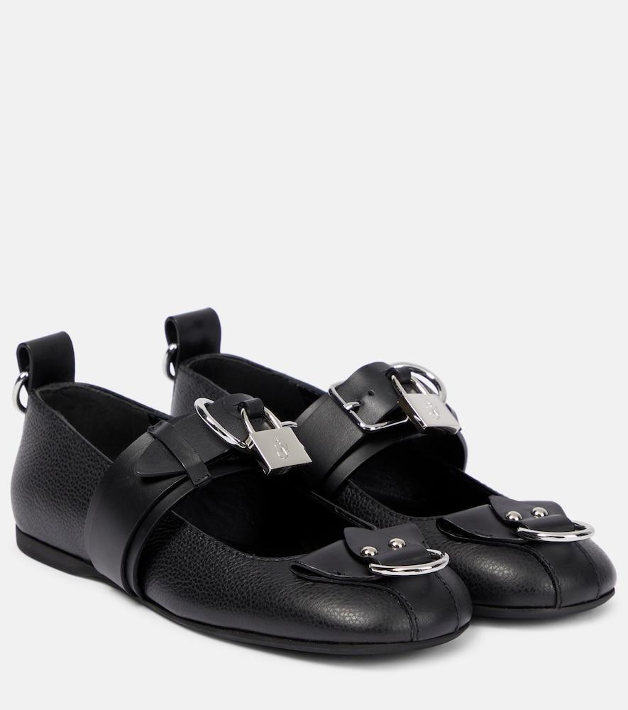 jw anderson lock leather ballet flats