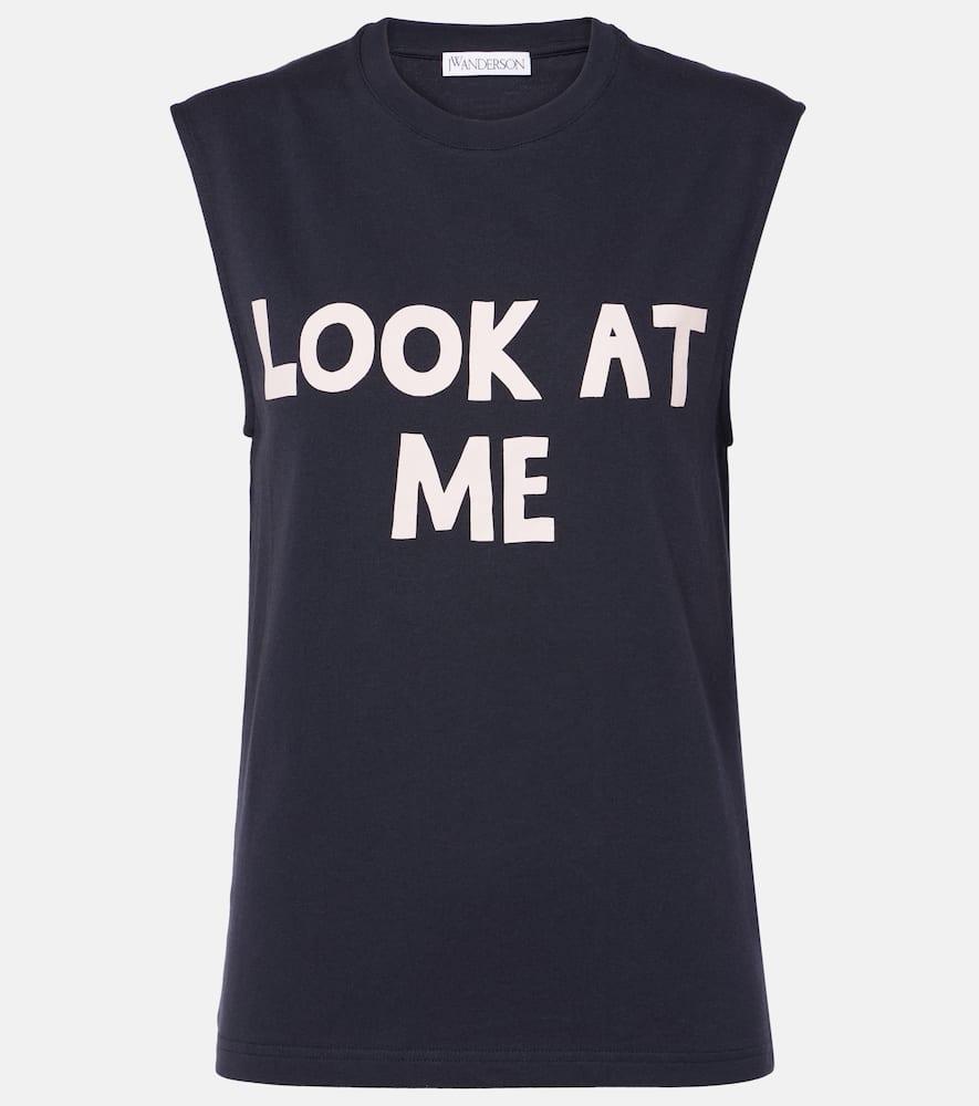 jw anderson printed cotton jersey tank top