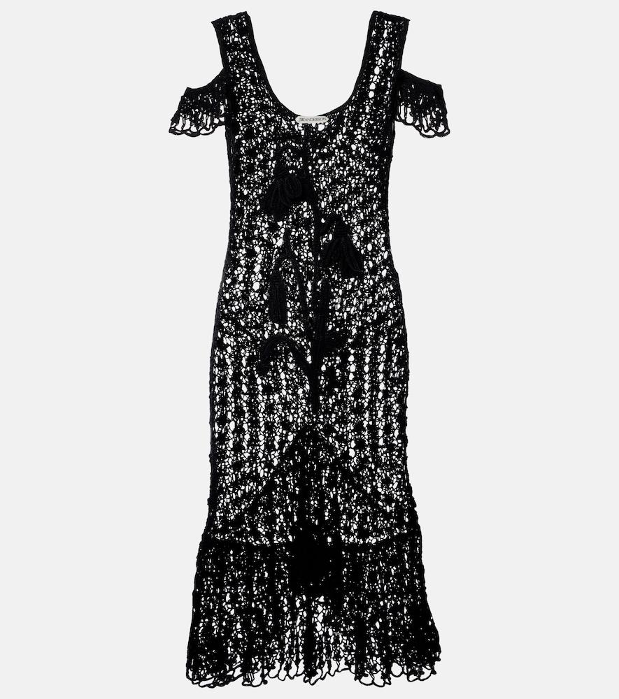 jw anderson ruffled crochet cotton midi dress