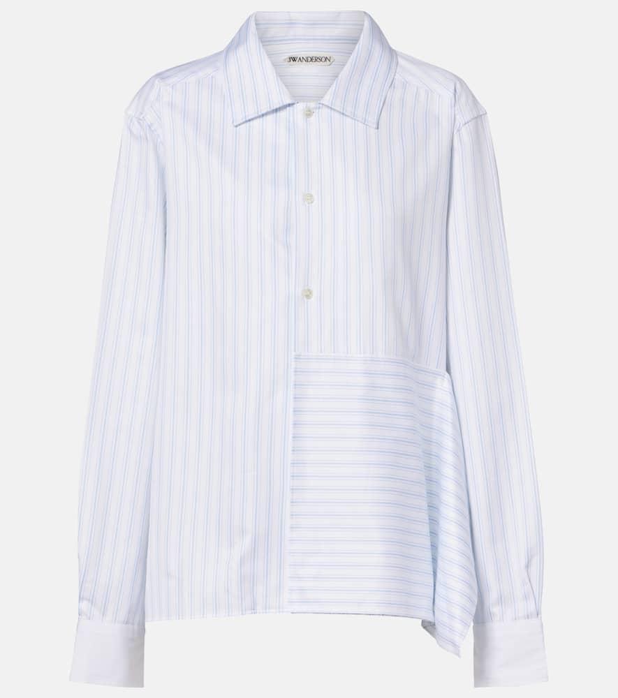 jw anderson striped asymmetric cotton poplin shirt