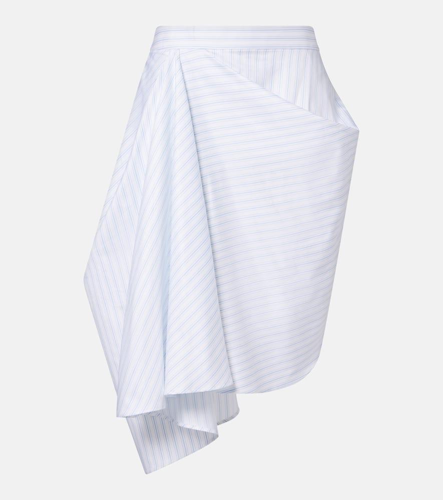 jw anderson striped draped cotton poplin miniskirt