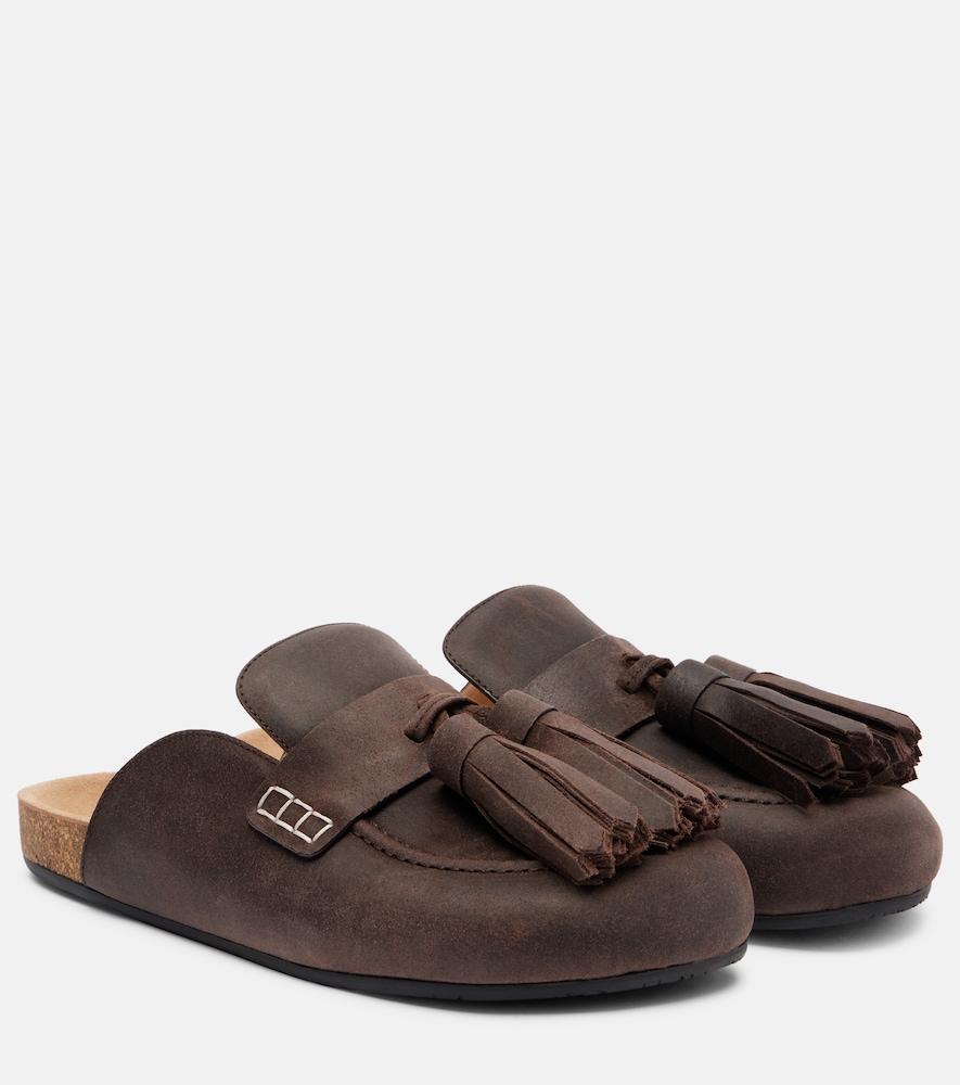 jw anderson tassel suede mules