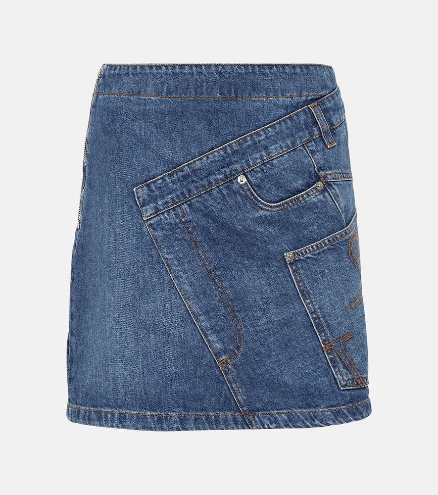 jw anderson twisted asymmetric denim miniskirt