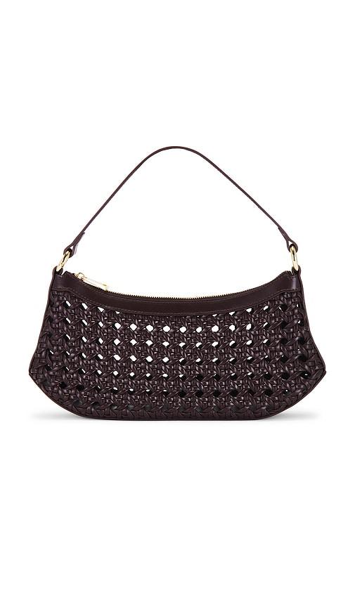 jw pei lily woven shoulder bag in brown.
