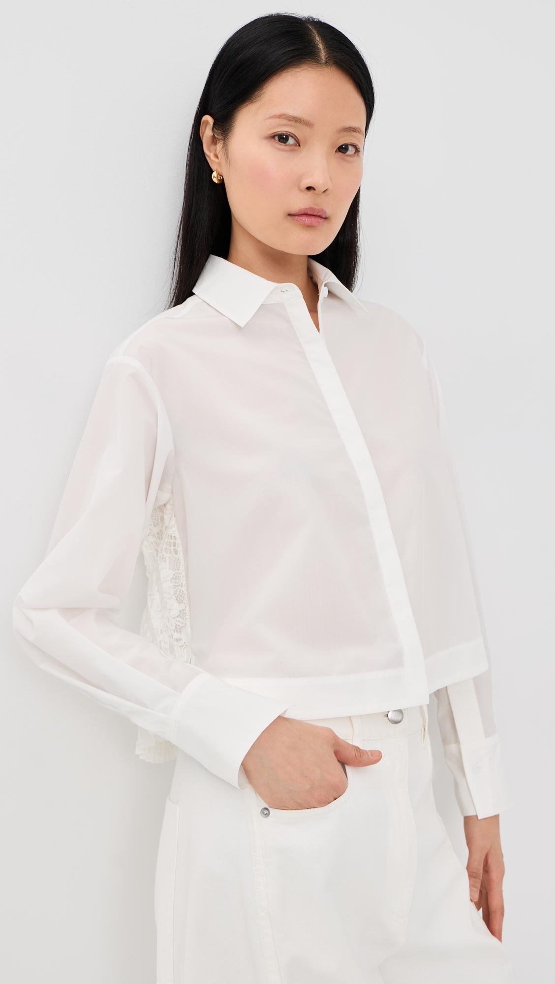 kacey lace button down