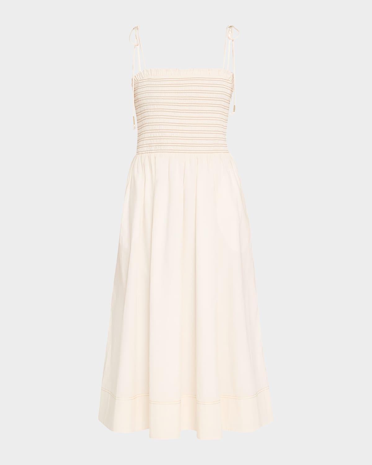 kaela smocked a-line midi dress