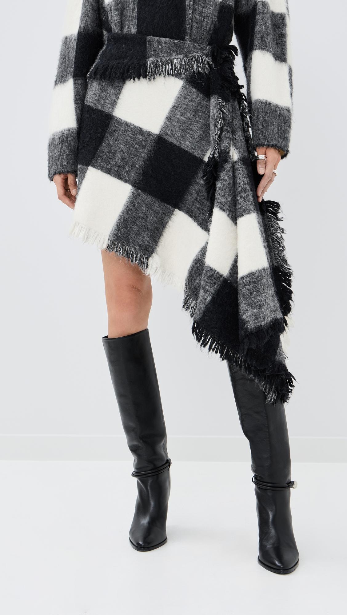 kai skirt in brushed glenplaid knit