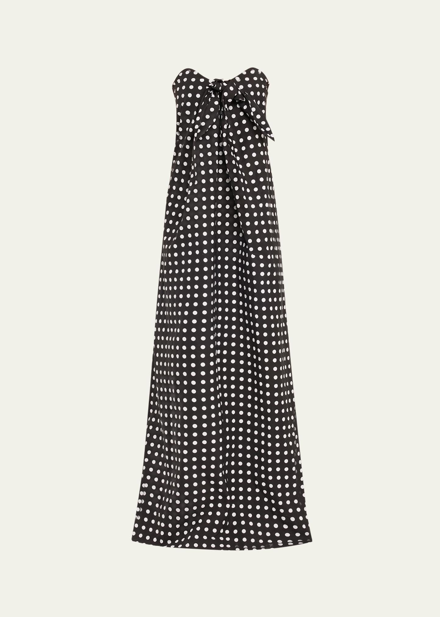 kaia tie-front strapless column gown