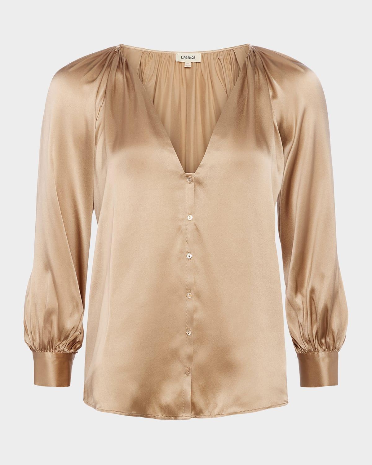 kaili v-neck silk blouse