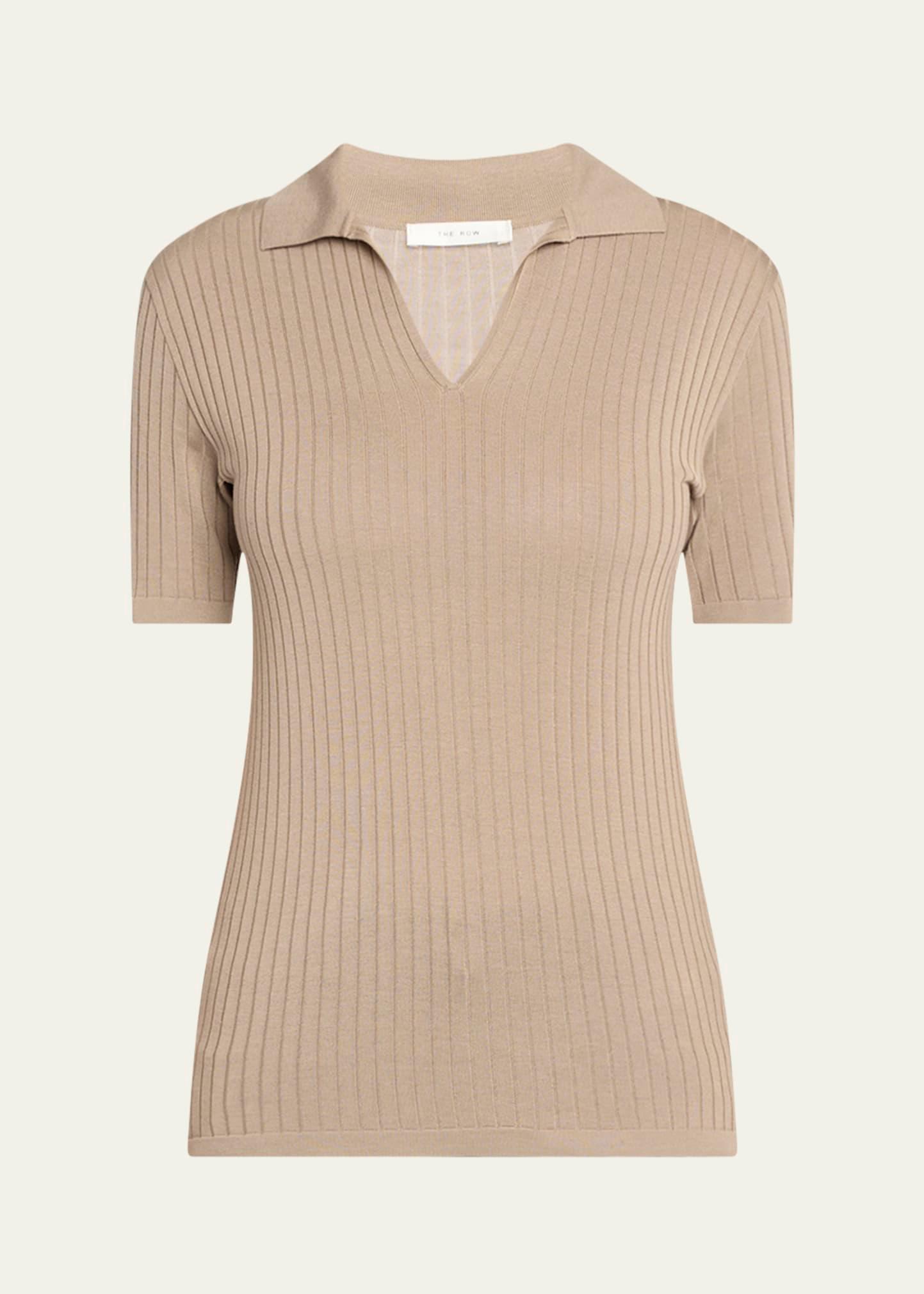 kaiomi ribbed short-sleeve top