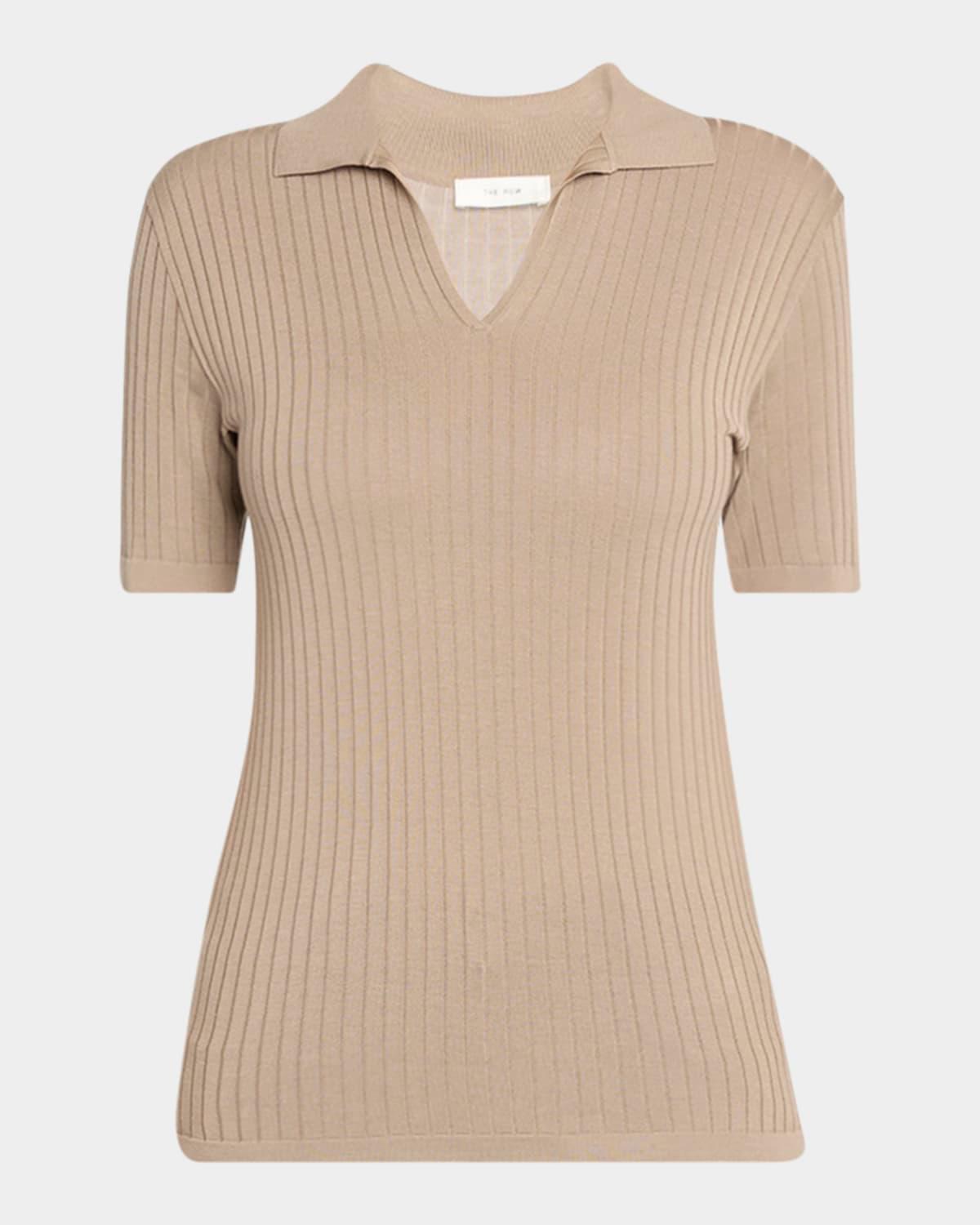 kaiomi ribbed short-sleeve top