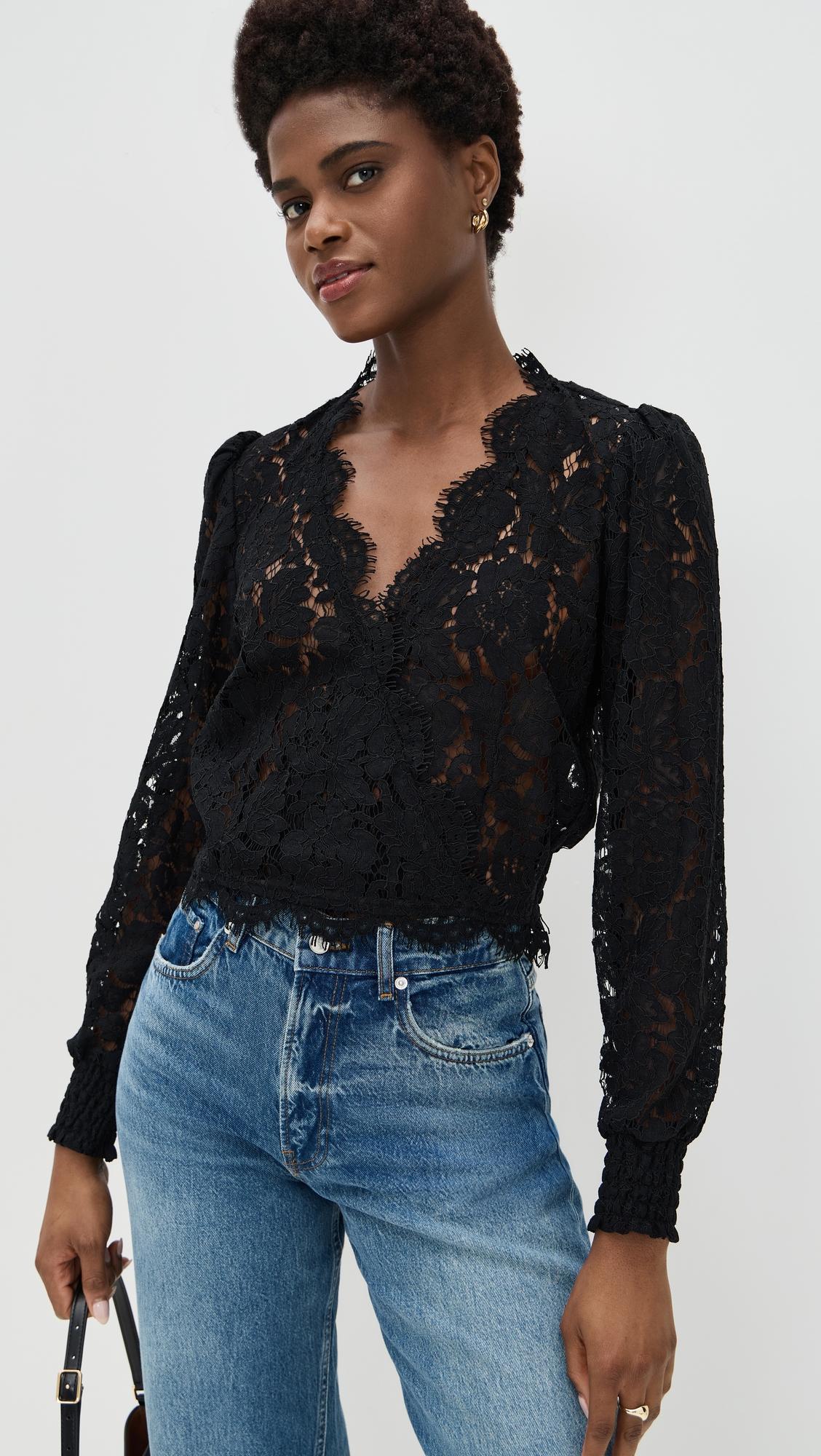 kairi lace wrap blouse