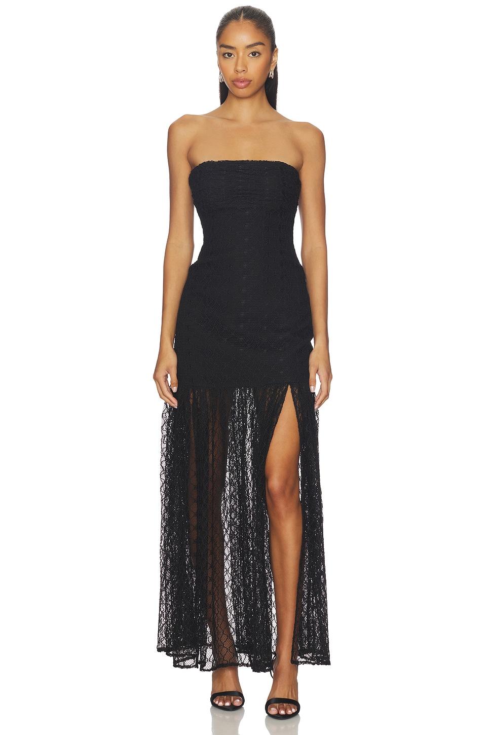 kairo strapless lace maxi dress