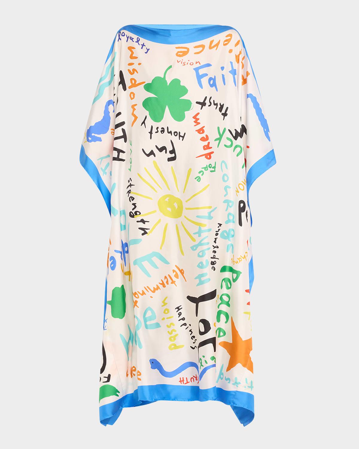 kakanias typography silk kimono