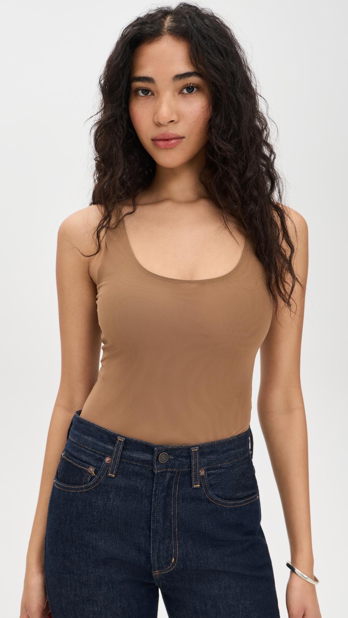 kalea scoop neck tank thong bodysuit