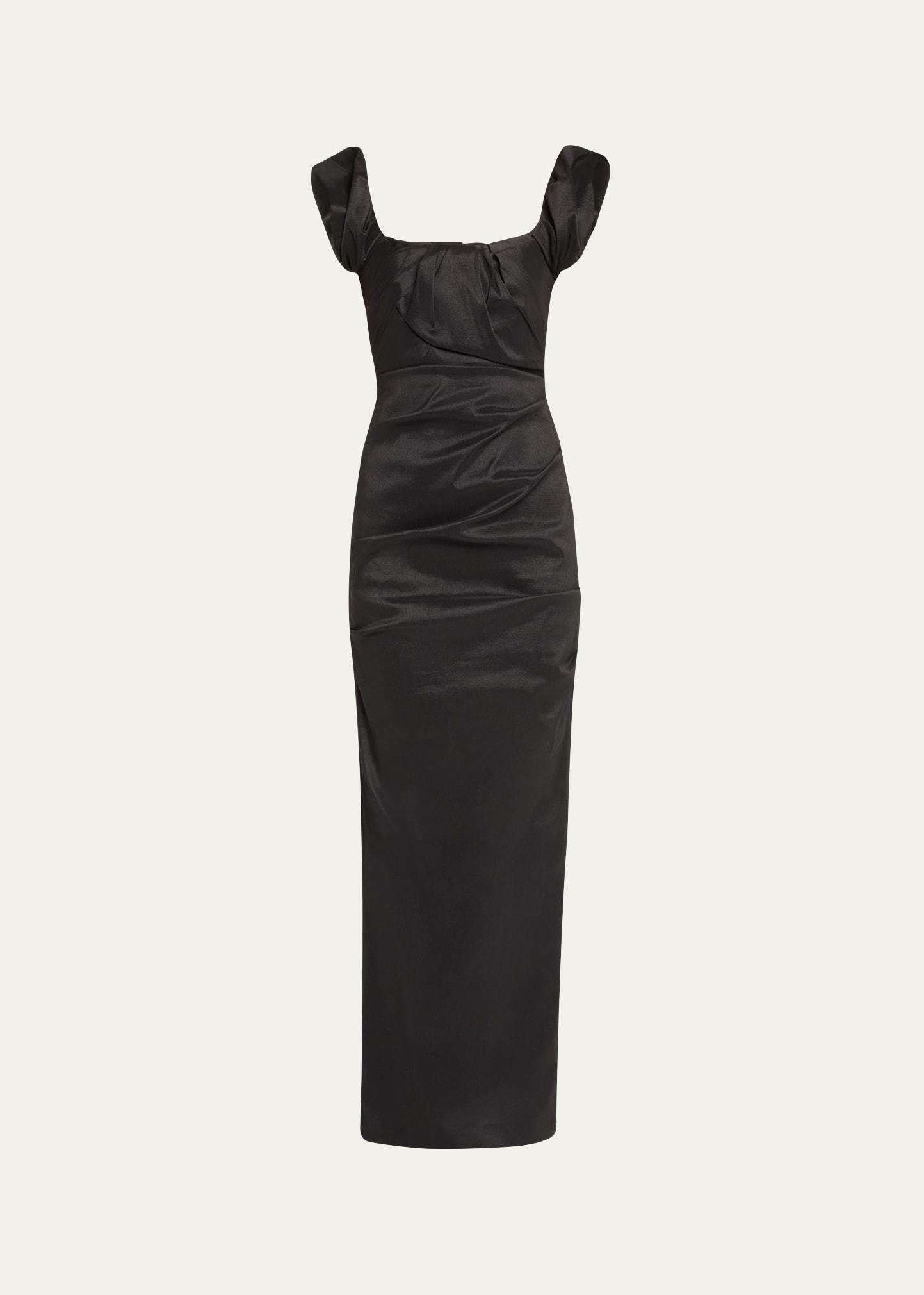kalina ruched column gown