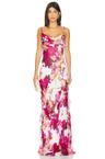 kamila ruffle cowl maxi dress