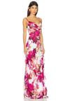 kamila ruffle cowl maxi dress