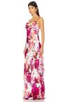 kamila ruffle cowl maxi dress