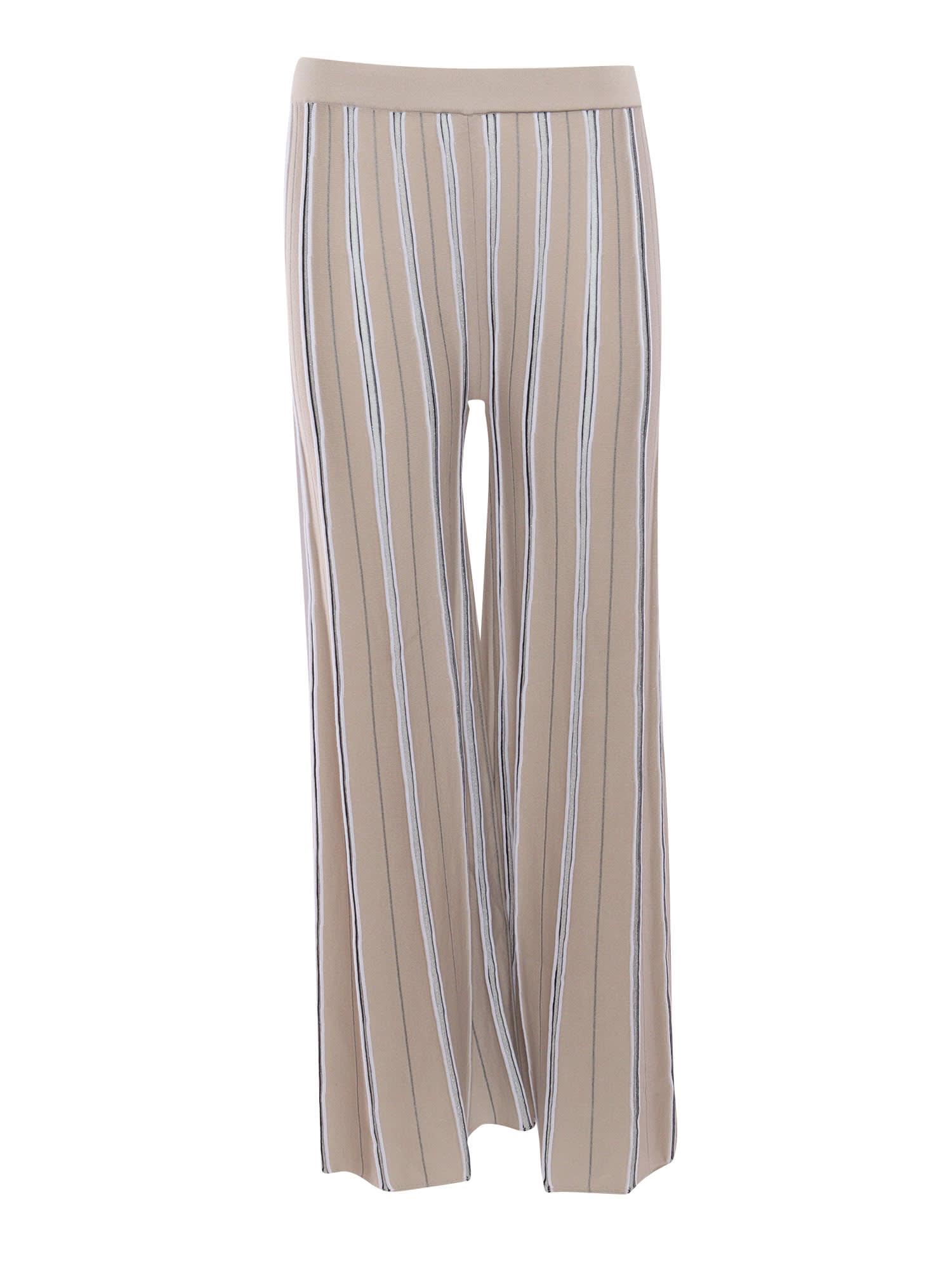 kangra beige jacquard palazzo trousers