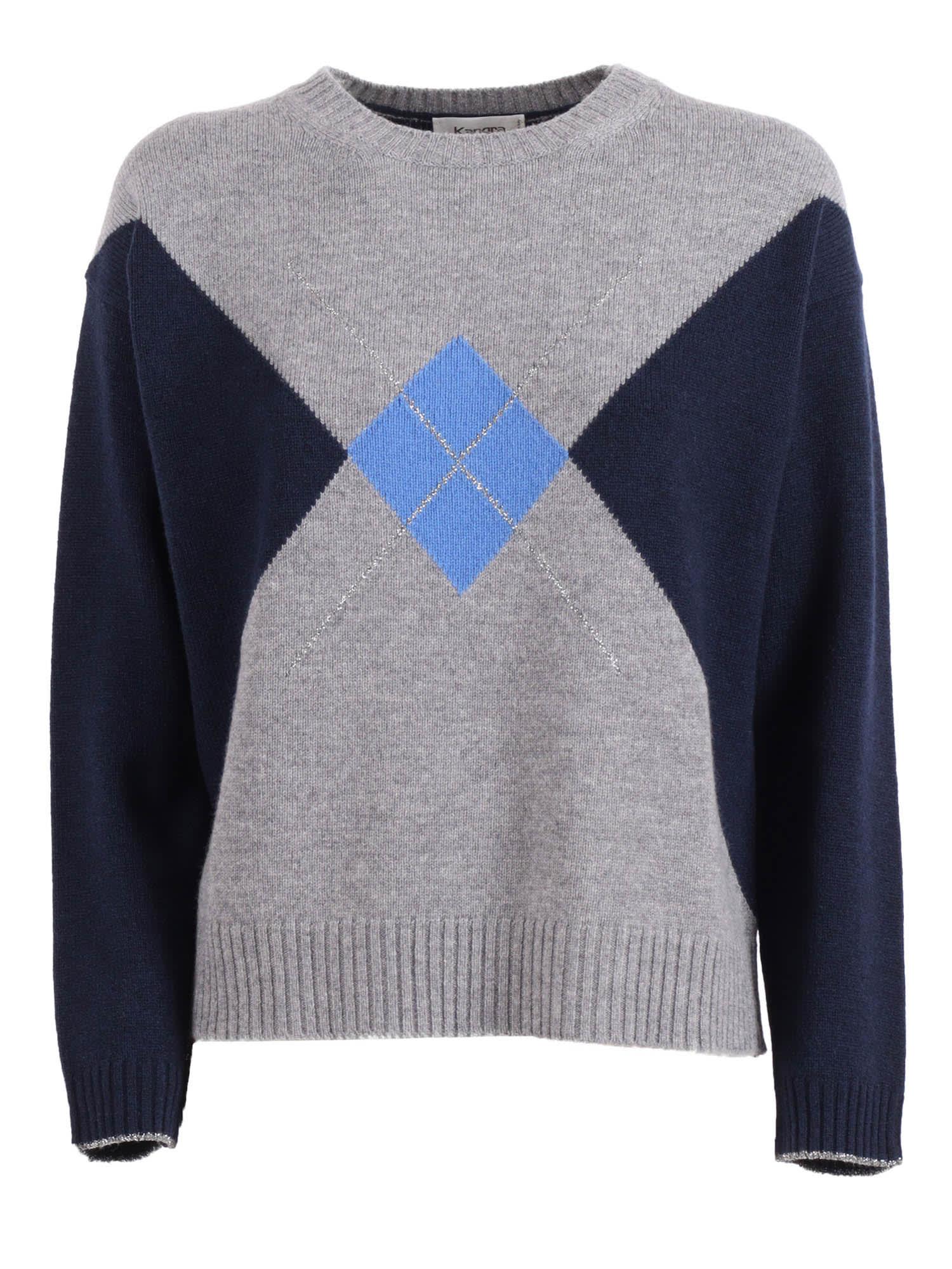 kangra boxing fit crew neck sweater with inlay