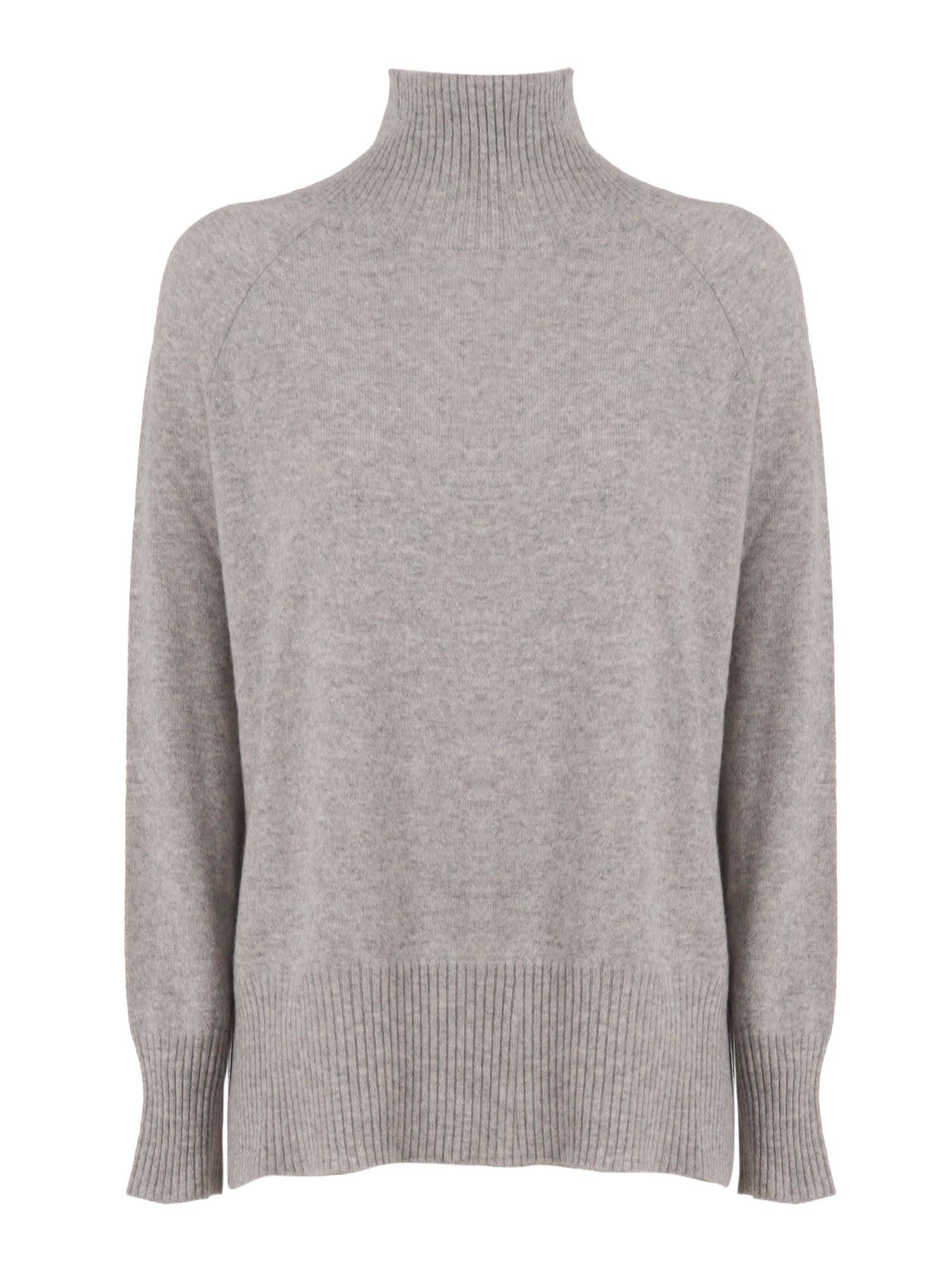kangra crater neck sweater with raglan sleeves and vents