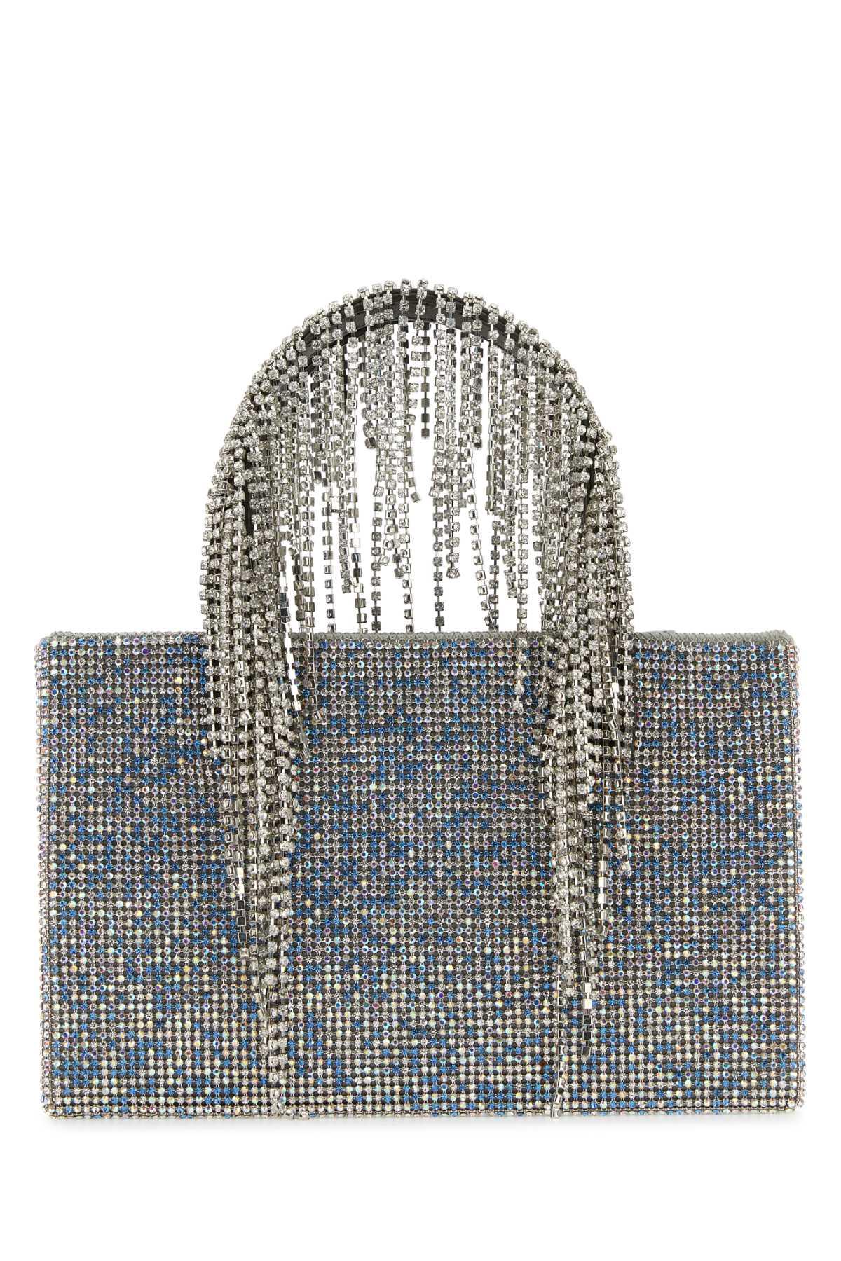 kara light-blue rhinestones handbag
