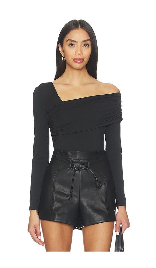 karina grimaldi alex top in black.