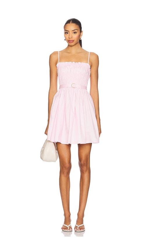 karina grimaldi panama solid mini dress in pink.