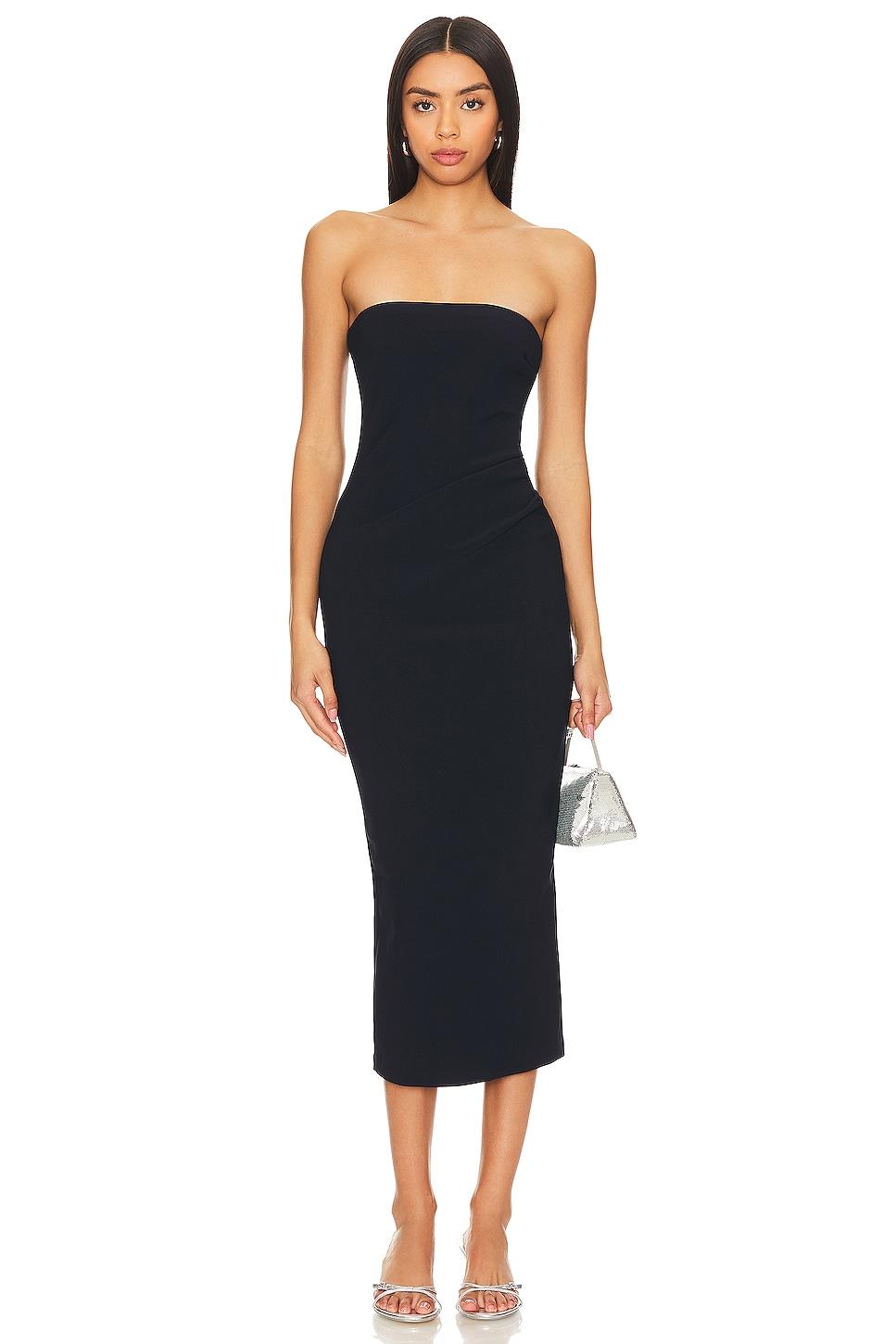 karina strapless midi dress