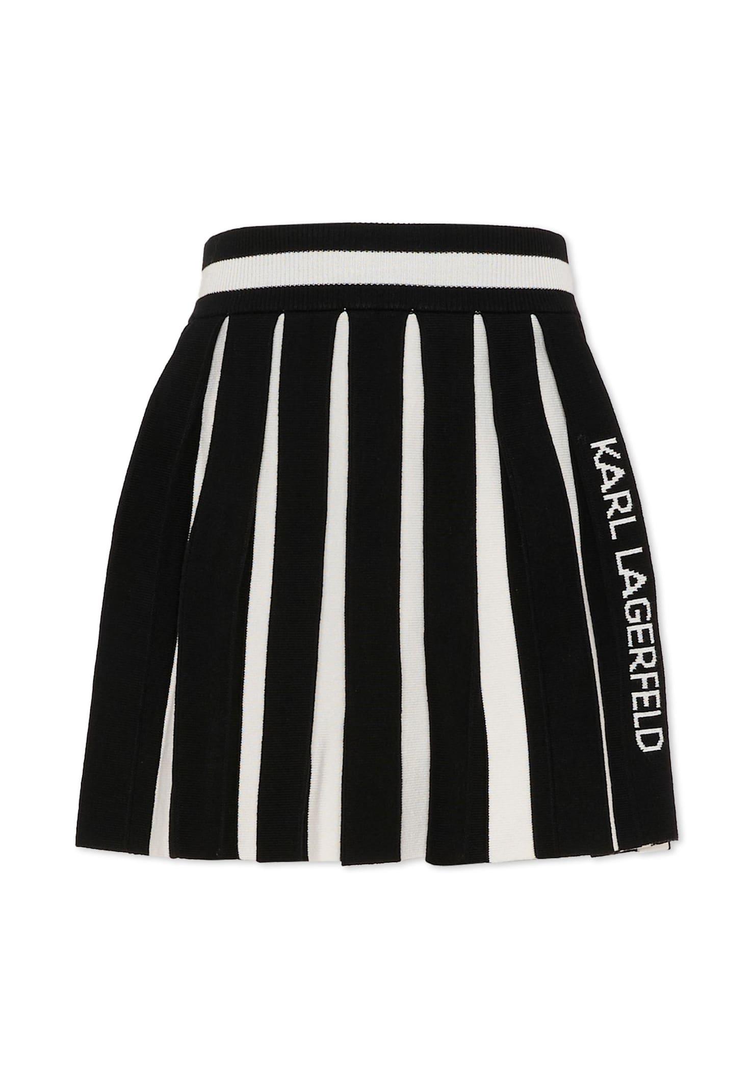 karl lagerfeld kids black skirt for girl with logo
