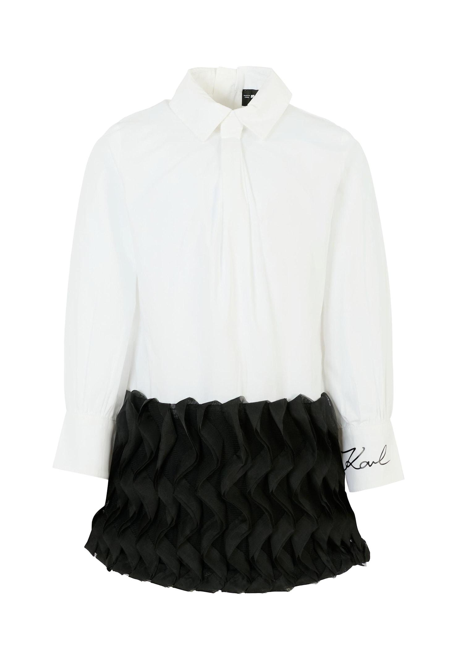 karl lagerfeld kids white dress for girl with logo