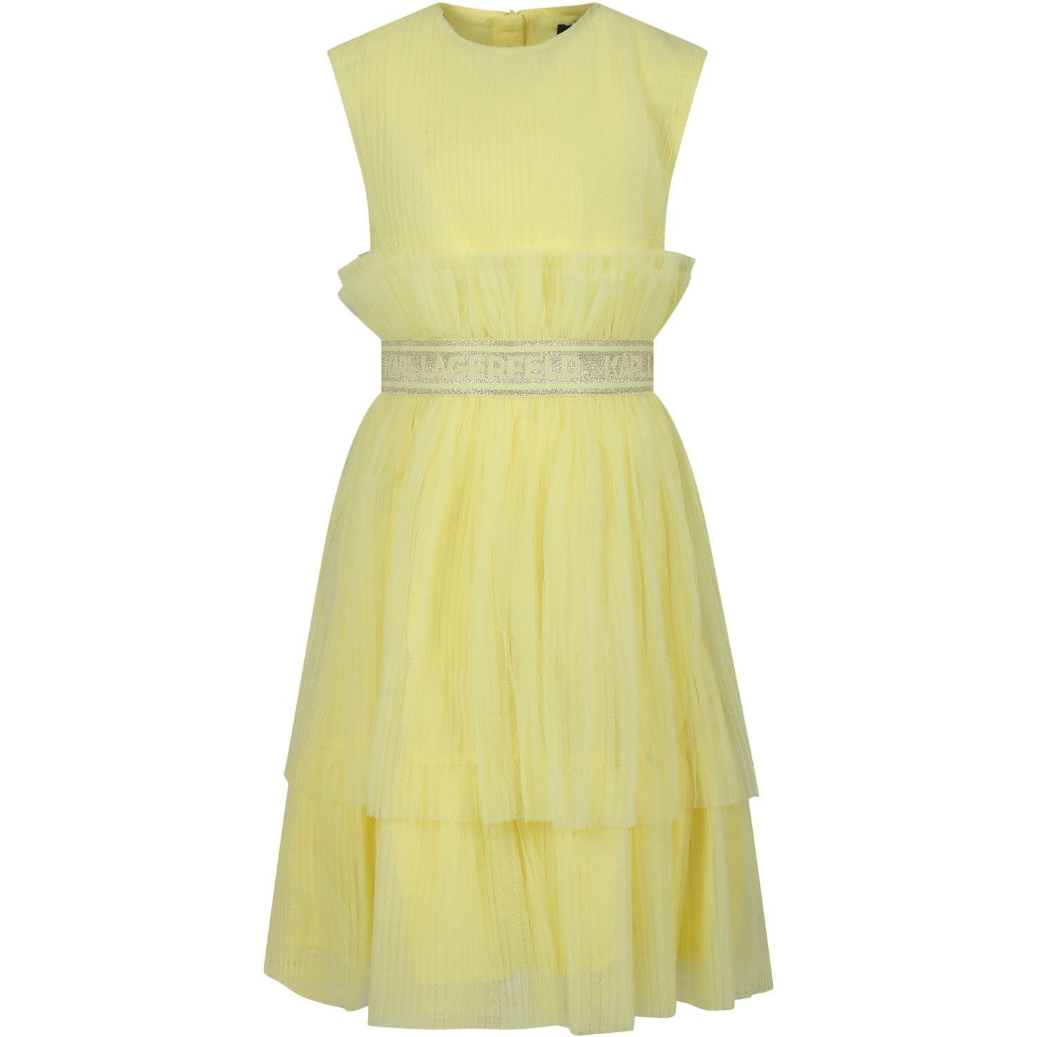 karl lagerfeld kids yellow elegant dress for girl