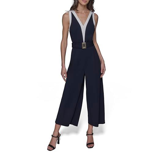 karl lagerfeld paris women's dresses jumpsuit, marine/soft white, 16