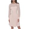 karl lagerfeld paris women's illisoin long sleeve party aline dress, pearl blush