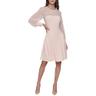 karl lagerfeld paris women's illisoin long sleeve party aline dress, pearl blush