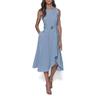 karl lagerfeld paris women's light scoop neck sleeveless midi dress, chambray blue