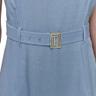 karl lagerfeld paris women's light scoop neck sleeveless midi dress, chambray blue
