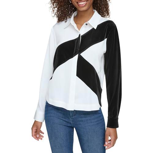 karl lagerfeld paris women's logo crop top, white/black