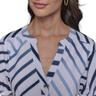 karl lagerfeld paris women's patterned short sleeves belted midi dress, soft white/chambray blue/marine