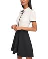 karl lagerfeld paris women's professional workwear embelished aline dress, soft white black